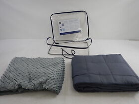 Y4200303 Yogasleep Weighted Blanket And Removable Minky Cover Queen 20lbs