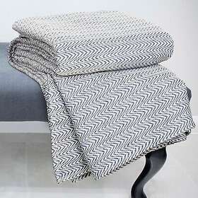 Yorkshire Home 886511976320 Chevron Cotton Blanket Full/queen Blue -