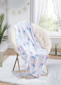 1135589 Your Zone Unicorn Sherpa Throw Multicolor 50 X 60 Glimmer Machine Washable