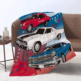 Yunine 881286919596 Car Blanket 60 X 80 Inches Throw Old American Muscle Pattern Soft Wa