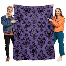 P1751876353554041394zag Zadaling Haunted House Halloween Throw Blanket Fleece Cozy 40x50 Purple Black