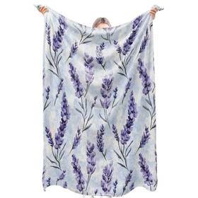 456fw74sf149sacfs Zbezbe Lavender Floral Flannel Blanket Elegant Purple Flower Throw Blankets Lightwei