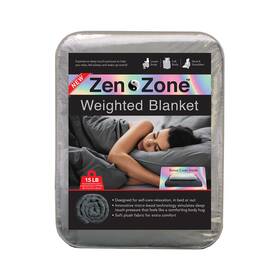 Zen Zone 010482365955 15 Lbs Plush Weighted Blanket With Removable And Washable Cover Grey 48 Inch X