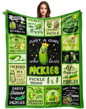 Zennebron 635508290969 Pickle Blanket Pickles Themed Gifts For Kids Adults Throw