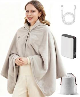 Zireot 768273100635 Cordless Heated Blanket Battery Operated Rechargeable Throw Portab