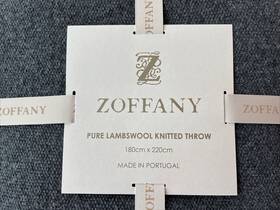 Zoffany 042075623920 Throw Knit Made In Portugal Nwt 71 Inch X87 Charcoal/gray 100% Lambswool