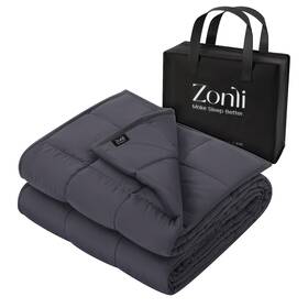 B07r7fkvjm Zonli 80x87in King Size Weighted Blanket 25lbs Grey Polyester Glass Beads