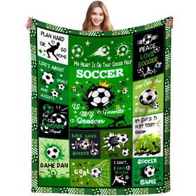 Wlopuy-cdbkl09 Zorkomr Soccer Blanket Gifts For Boys Girls Adultssoft Stuffsport Outdoor