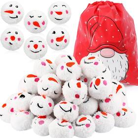 Gu-zubebe-4390 Zubebe 72 Pieces Snowball Fun Set Snowmen Balls Fake Cute Fight Smile Face