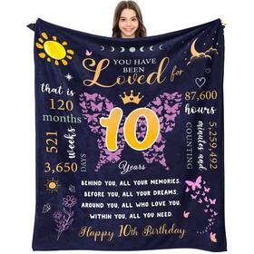 13th001 Zvzmzy Birthday Gift For A 10 Year Old Girl Blanket 60 Inch X 50 10th Gifts Gi