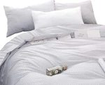 Striped Cotton Duvet Cover Set With Ticking Pinstripe For Farmhouse Style. Fixed Price $78.38.