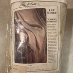 B. Smith Lap Shawl Carol's Ribbons Blue Cotton Fringe 50 X 60 Blanket. Fixed Price $30.00.
