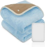 Cozy Heated Battery-powered Knee Blanket Soft Flannel, Settings 30"X40. Fixed Price $70.99.