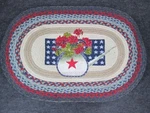 Earth Rugs Braided Jute Oval Throw Red Geranium Patriotic Flag Americana New. Fixed Price $29.98.