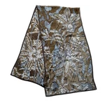 Dkny Donna Karan New York Women's Scarf Silk Brown Blue Floral Rectangle Italy. Fixed Price $16.10.