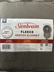 Sunbeam Electric Heated Bed Warming Blanket Gray Soft Brushed Fleece Twin Cozy. Fixed Price $59.99.