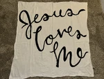 Demdaco "jesus Loves Me" Muslin Blanket Htf. Fixed Price $27.99.