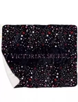 New Victorias Secret Pink Black Stars Sherpa Blanket 50X60. Fixed Price $59.99.