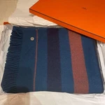 Hermes Locabar Blanket Frenged Rectangle Wool Clou De Selle 150 185CM Bnib W/tag. Fixed Price $700.00.