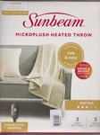 Sunbeam Microplush Heated Throw With Sense & Adjust 50 X 60 Inches. Fixed Price $45.00.
