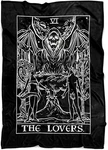 The Lovers Tarot Card Blanket Grim Reaper Gothic Halloween Couples Throw 60X50. Fixed Price $39.95.