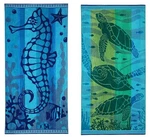 The Big One Oversized Soft Beach Towel Cotton Seahorse Turtle Dolphin 36" X72". Fixed Price $29.99.
