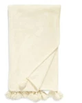 Nordstrom Bliss Plush Throw Tassel Blanket 50" X 60" Vanilla White. Fixed Price $25.00.