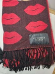 Victorias Secret Black Throw Blanket Kissing Hot Lips Reversible Retails $68. Fixed Price $9.99.