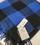 Nwt Woolrich Blue Black Buffalo Check Plaid Throw Blanket Fringed Italy. Fixed Price $52.95.
