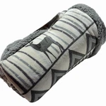 Rustic Lodge Cabin Fleece Sherpa Throw Blanket Bears Deer Trees Grey Nwt. Fixed Price $24.50.