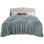 Toonow Extra Soft Fuzzy Faux Fur Blanket Queen Size 78"X90", Reversible Light.... Fixed Price $45.81.