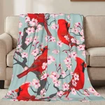 Red Cardinal Birds And Flowers Throw Blankets All Season Ultra Soft Warm Flee.... Fixed Price $22.92.