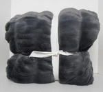 Pottery Barn Faux Fur Ruched Throw, 60"W 80"L Steel Blue New. Fixed Price $219.25.