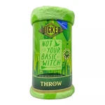 Wicked Fleece Throw Blanket Green Print 46 X 60 Inch "not Your Basic Witch" New. Fixed Price $17.50.