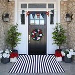 Cainanel Blue And White Striped Rug 4TH Of July Door Mat 27.5"X43" Summer Front. Fixed Price $29.82.