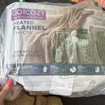 Gotcozy Heated Flannel Throw Blanket 50X60IN Beige Auto Shut-off. Fixed Price $50.00.