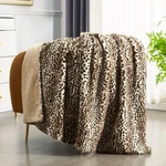 Cozy Plush Striped Brown Cheetah Faux Rabbit Fur Throw Blanket 50" 60",DECO.... Fixed Price $29.32.