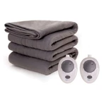 Mainstays Soft Fleece Electric Heated Blanket, Gray King, 100"X90", 2 Controller. Fixed Price $59.99.