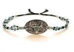 Boot Jewelry Shop Western Hat Band With Steer Skull Concho Blue Turquoise Bla.... Fixed Price $88.99.