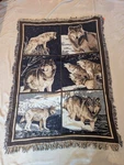 Vintage Wolf Tapestry Throw Blanket Fringe New Nos 100% Cotton Made Usa. Fixed Price $42.99.