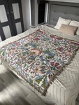 Bohemian Woven Jacquard Throw Blanket 100% Cotton Floral Wall Tapestry 50X60 In. Fixed Price $45.00.