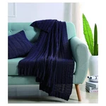 Vcny Home - Throw, Soft & Cozy Cotton Blanket, Cable Knit 50X70, Navy. Fixed Price $56.99.