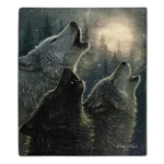 American Heritage Royal Plush Wolf Throw Blanket, "in Harmony" Nature 50" X 60". Fixed Price $33.88.
