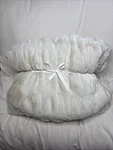 Pottery Barn Faux Fur Ruched Throw - Ivory 60X80. Fixed Price $179.00.