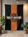 Harley-davidson Fleece Blanket Motorcycle Rider Gift Orange/black Shield Logo. Fixed Price $77.99.