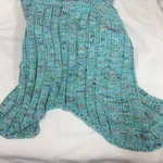 Kpblis Family Aqua Knitted Mermaid Blanket. Fixed Price $12.50.