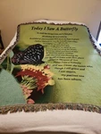 Dicksons Today Saw Butterfly Green 68 X 52 Inch Tapestry Throw Blanket :). Fixed Price $70.00.
