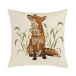 Blue Ridge Ivory, Green, Orange Fox Polyester 18 In. Square Throw Pillo. Fixed Price $56.09.