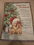 Collections, Etc Baby First Christmas Tapestry Blanket W/ Polar Bears/poem Euc. Fixed Price $19.99.