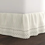 Fresh Ideas Eyelet Bed Skirt, Ruffled Design, 14 Inch Drop, King, Ivory. Fixed Price $31.55.